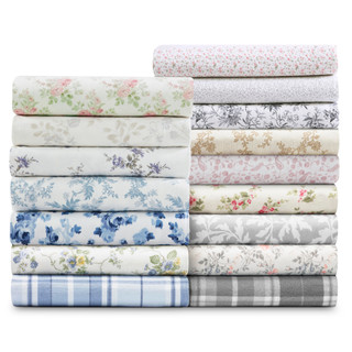Thumbnail 39: Laura Ashley Laura Ashley Chelsie Vine Cotton Flannel Sheet Set 