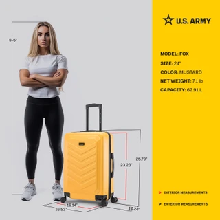 Thumbnail 36: US ARMY U.S. ARMY FOX 24 in. Hard Shell Check In Luggage 