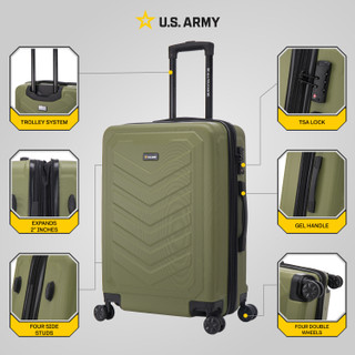 Thumbnail 34: US ARMY U.S. ARMY FOX PRO 24 in. TSA Lock Check In Luggage 