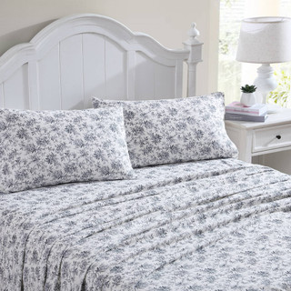Thumbnail 10: Laura Ashley Laura Ashley Faye Toile Cotton Flannel Sheet Set 
