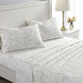 Thumbnail 10: Laura Ashley Laura Ashley Fawna Cotton Flannel Sheet Set 