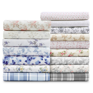 Thumbnail 40: Laura Ashley Laura Ashley Fawna Cotton Flannel Sheet Set 