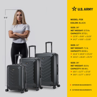 Thumbnail 36: US ARMY U.S. ARMY FOX 3-Piece Luggage Set 