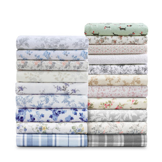 Thumbnail 44: Laura Ashley Laura Ashley Holiday Pups Cotton Flannel Sheet Set 