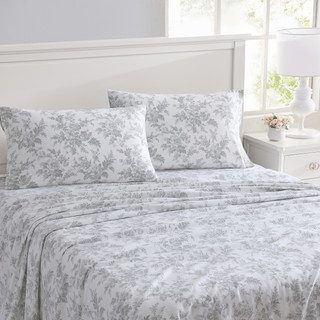 Thumbnail 10: Laura Ashley Laura Ashley Vanessa Cotton Flannel Sheet Set 
