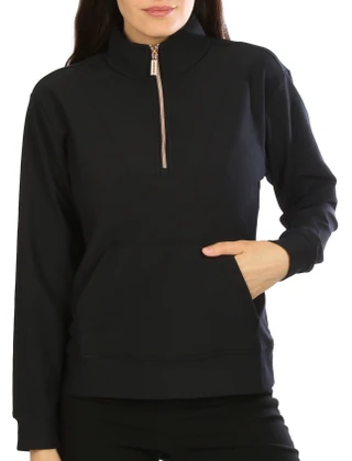 Thumbnail 1: Skechers Sketchers Womens Quarter Zip Long Sleeve Top 