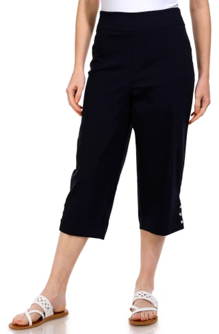 Thumbnail 2: Coral Bay Coral Bay Petite 20 in Pearl Button Capris Pants 