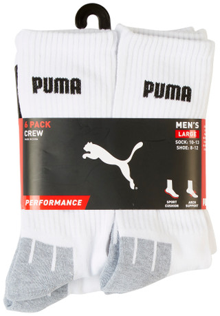 Thumbnail 1: Puma Puma Mens 6-Pk Performance Terry Crew Socks 
