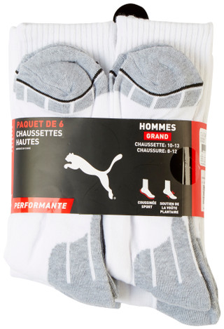 Thumbnail 2: Puma Puma Mens 6-Pk Performance Terry Crew Socks 