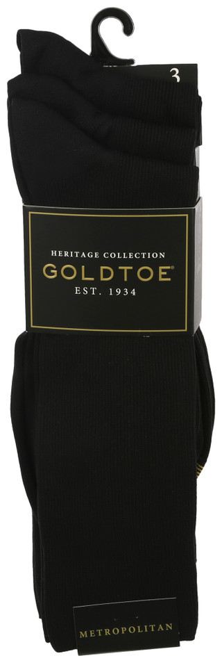 Thumbnail 1: Gold Toe Gold Toe Mens 3-Pr. Metropolitan Solid Crew Socks 