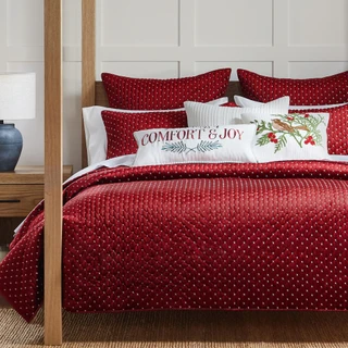 Thumbnail 16: Levtex Home Levtex Home Cross Stitch Velvet Red Reversible Quilt Set 
