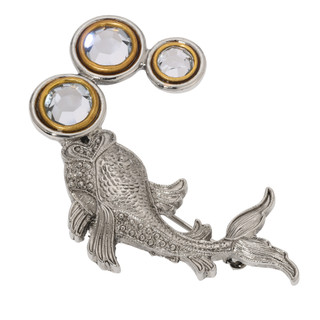 Thumbnail 2: 1928 Jewelry Two Tone Multi-Color Crystal Bubbles Brooch 