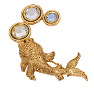 Thumbnail 1: 1928 Jewelry Two Tone Multi-Color Crystal Bubbles Brooch 