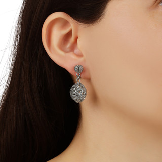 Thumbnail 4: 1928 Jewelry Filigree Oval Bead Clip On Earrings 