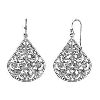 Thumbnail 2: 1928 Jewelry Vintage Filigree Teardrop Earrings 