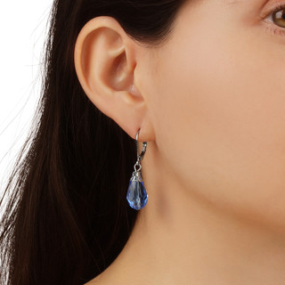 Thumbnail 2: 1928 Jewelry Vintage Faceted Color Teardrop Leverback Dangle Earrings 
