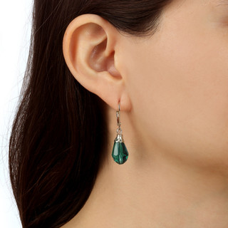 Thumbnail 4: 1928 Jewelry Vintage Faceted Color Teardrop Leverback Dangle Earrings 