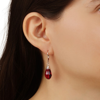 Thumbnail 4: 1928 Jewelry Vintage Faceted Color Teardrop Leverback Dangle Earrings 