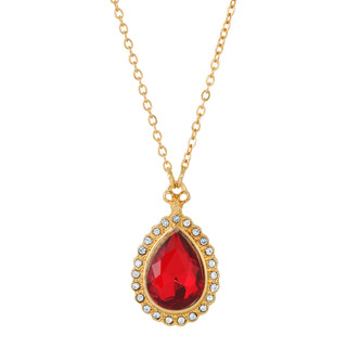 Thumbnail 2: 1928 Jewelry Vintage Teardrop Crystal Adjustable Necklace 