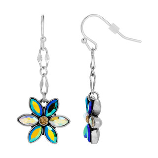 Thumbnail 2: 1928 Jewelry Vintage Multi Color Flower Earrings 