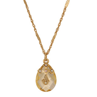 Thumbnail 2: SYMBOLS OF FAITH Glass Drop Crystal Cross Necklace 