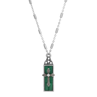 Thumbnail 2: SYMBOLS OF FAITH Colored Stone Filigree Cross Necklace 
