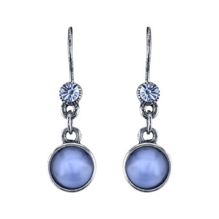 Thumbnail 2: 1928 Jewelry Vintage Moonstone Pewter Drop Earrings 