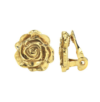 Thumbnail 2: 1928 Jewelry Sculpted Flower Button Clip On Earrings 