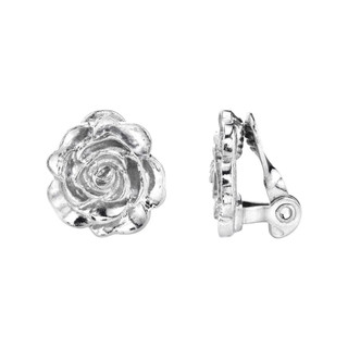 Thumbnail 2: 1928 Jewelry Sculpted Flower Button Clip On Earrings 