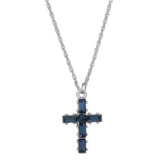 Thumbnail 2: SYMBOLS OF FAITH Small Crystal Cross Necklace 