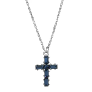 Thumbnail 1: SYMBOLS OF FAITH Small Crystal Cross Necklace 