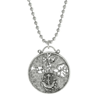 Thumbnail 2: SYMBOLS OF FAITH Medallion Cross Anchor Dove Necklace 