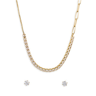 Thumbnail 4: Signature Signature CZ Necklace & Earrings Set 