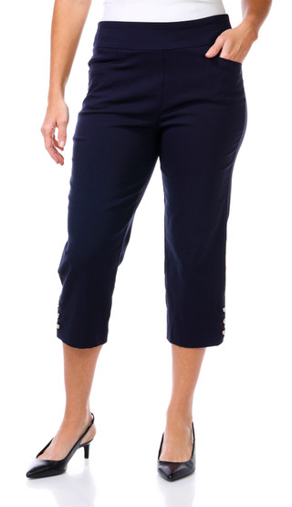 Thumbnail 1: Coral Bay Coral Bay Womens Pearl Button Capris 