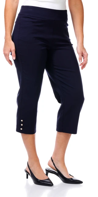Thumbnail 4: Coral Bay Coral Bay Womens Pearl Button Capris 