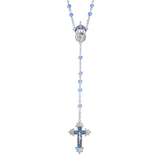 Thumbnail 2: SYMBOLS OF FAITH ST Blue Enamel King of Kings Rosary 