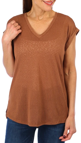 Thumbnail 2: BUNULU Bunulu Womens Solid Knit Sleeveless Top 