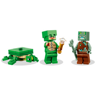 Thumbnail 5: LEGO® LEGO 21254 Kids Minecraft Turtle Beach House Set 