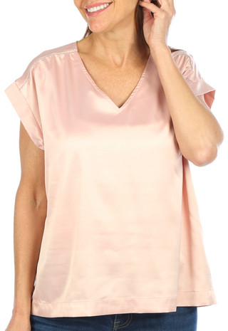 Thumbnail 2: RACHEL ROY Rachel Roy Womens Satin V-Neck Top 