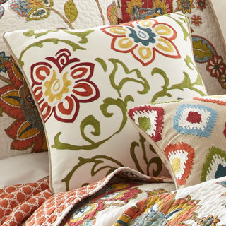 Thumbnail 4: Levtex Home Clementine Embroidered Floral Decorative Pillow 
