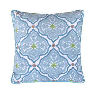 Thumbnail 2: Levtex Home Cressida Teal Crewel Decorative Pillow 