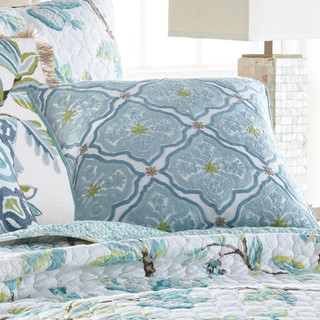 Thumbnail 4: Levtex Home Cressida Teal Crewel Decorative Pillow 