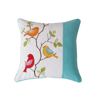 Thumbnail 2: Levtex Home Sophia Pieced Embroidered Bird Decorative Pillow 