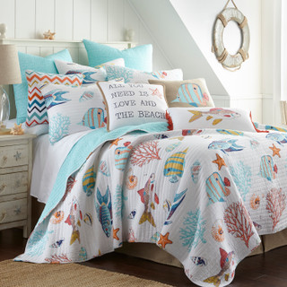 Thumbnail 1: Levtex Home Barrier Reef Reversible Quilt & Sham Set 