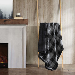 Thumbnail 3: Eddie Bauer Cabin Plaid Reversible Throw 