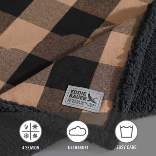 Thumbnail 8: Eddie Bauer Cabin Plaid Reversible Throw 