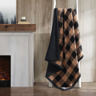Thumbnail 6: Eddie Bauer Cabin Plaid Reversible Throw 