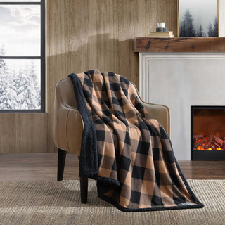 Thumbnail 2: Eddie Bauer Cabin Plaid Reversible Throw 