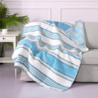 Thumbnail 2: Levtex Home Blue Maui Reversible Quilted Throw 