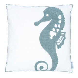 Thumbnail 1: Levtex Home Blue Maui Seahorse Towel Stitch Decorative Pillow 